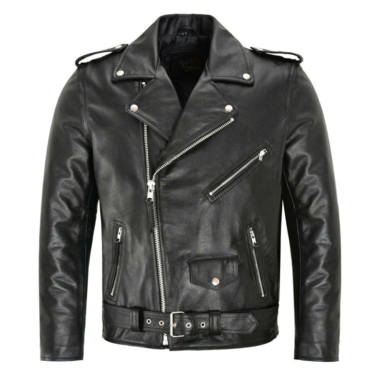 Popular Motorcycle Leather Men's Leather Coat