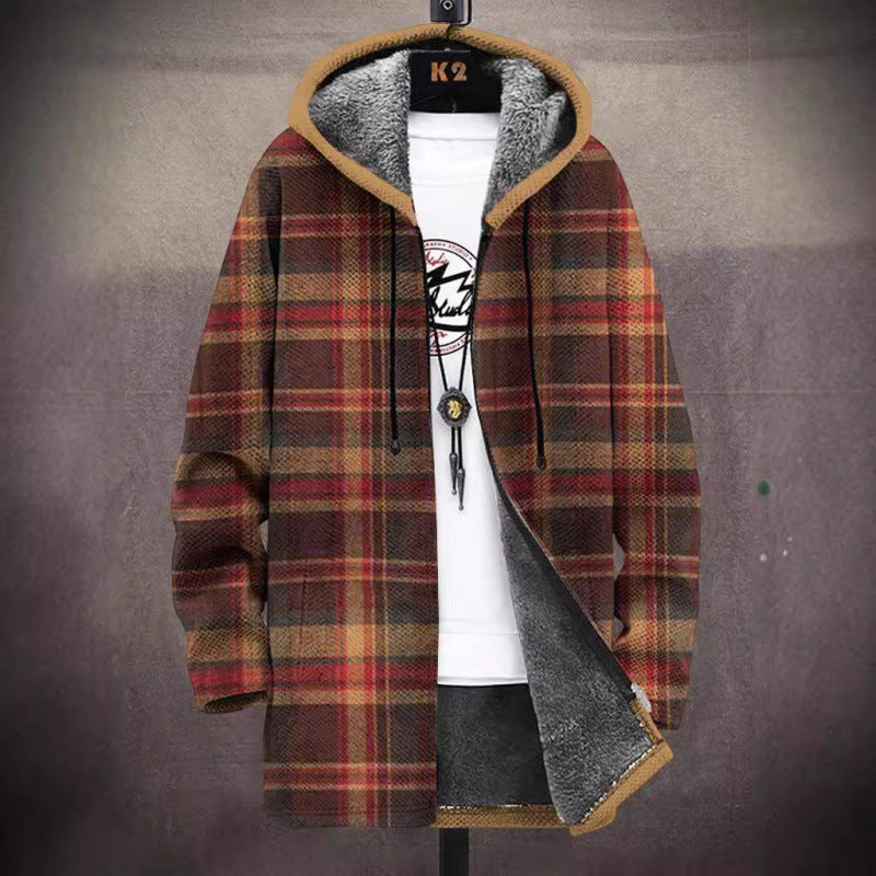 Men's Munsieur Brand Fashion Digital Printing Fleece Padded Coat