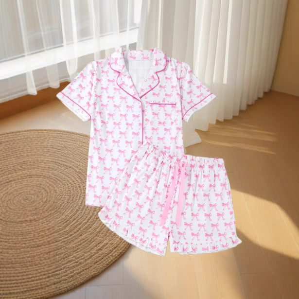 Women's Fashion Personalized Bow Lingerie Pajamas Suit