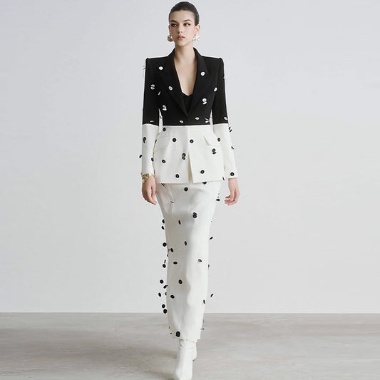 Women's Fashionable Sequins Jacket + Skirt Set - Munsieur