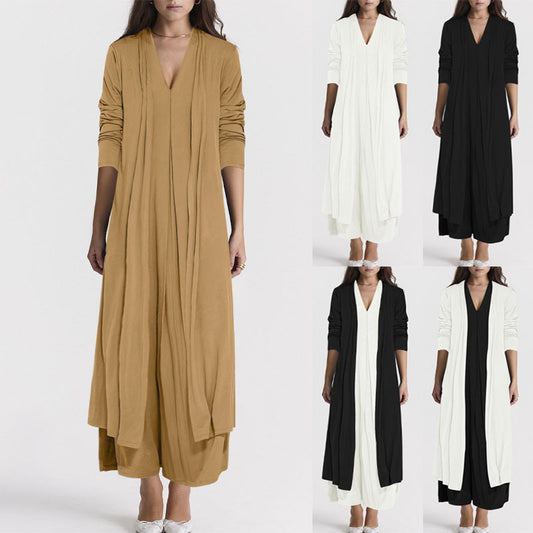 Women's Casual Solid Color And V-neck Cardigan Dress for Women