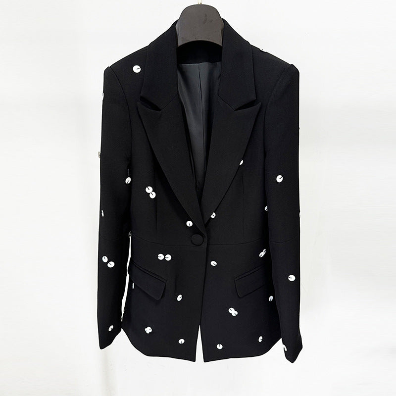 Women's Fashionable Sequins Jacket + Skirt Set