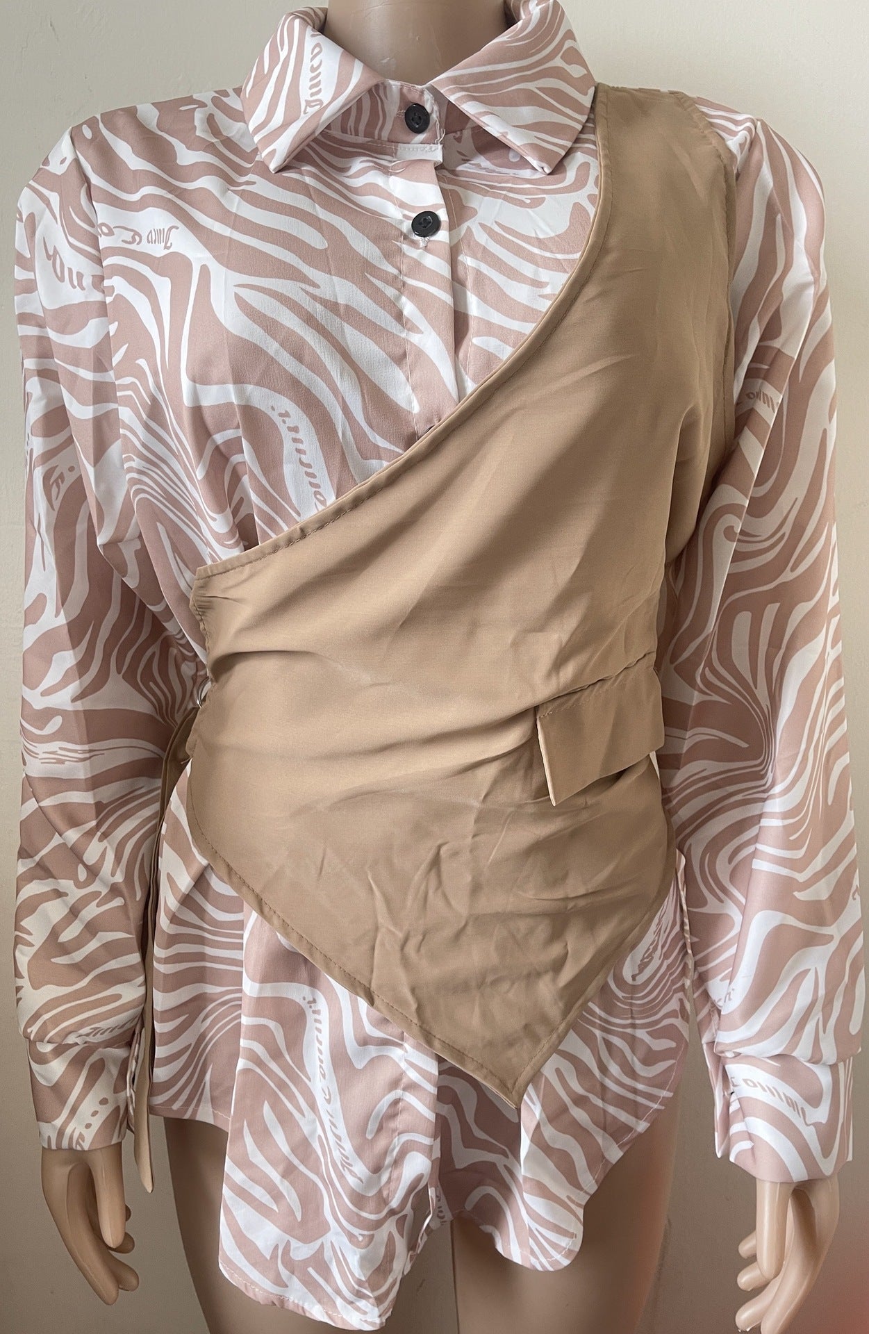 Long Sleeve Top Loose Striped Blouse