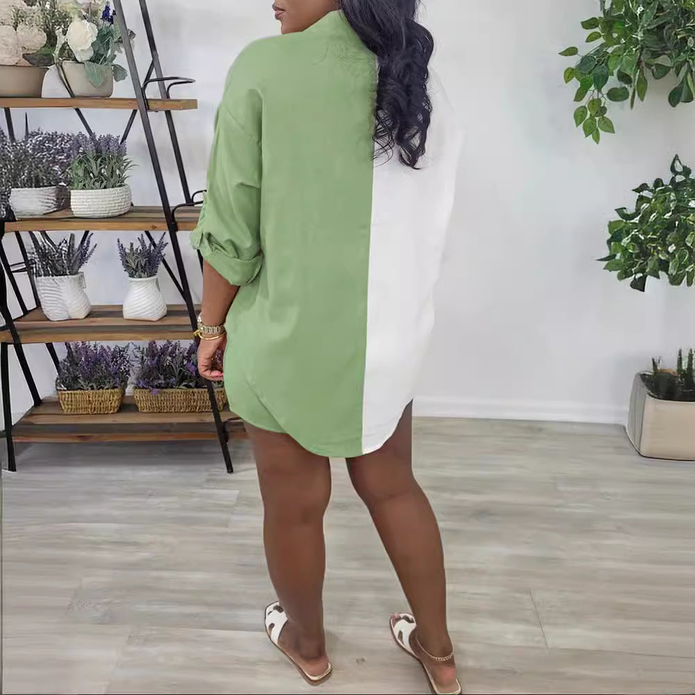 Color Matching Casual Long Sleeve T-shirt Set