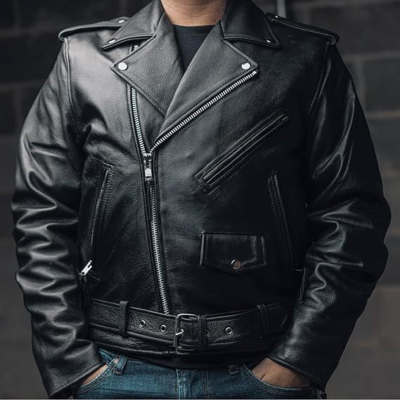 Popular Motorcycle Leather Men's Leather Coat