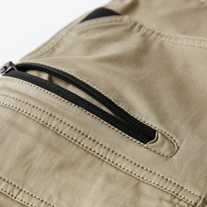 Men's Solid Color Straight Stretch Military Pants