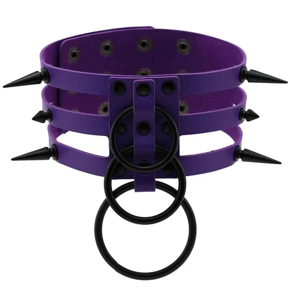Fashion Women Men Black Rivet Leather Bondage Choker Necklace Punk Circle Spike Goth Collar Harajuku Necklaces Emo Witch Jewelry