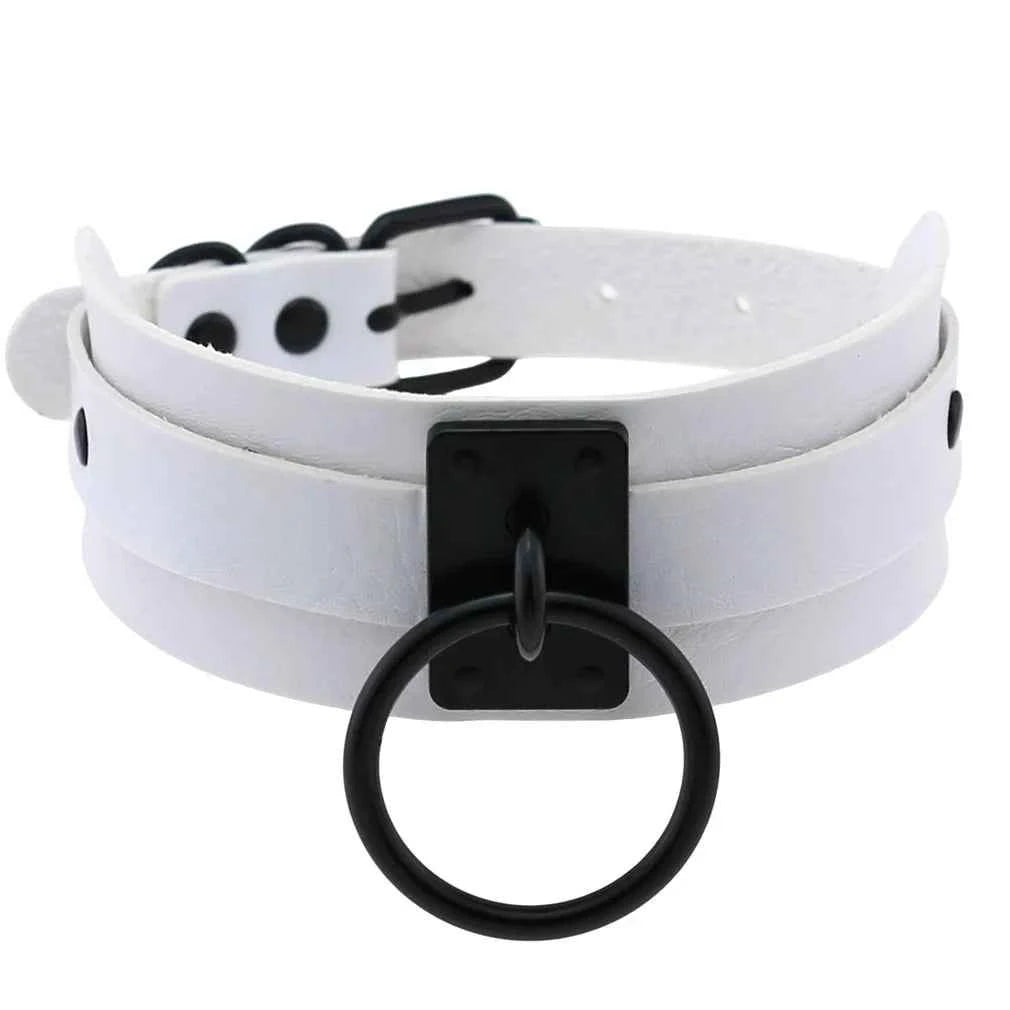 Punk Black O-Round Metal Leather Choker Collar Goth Fashion Necklaces 2025 Women Girls Rock Harajuku Emo Gothic Jewelry