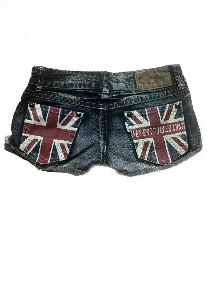 2026 Europe and America Style Hip Hop Style Splicing Fur Collar Mini Denim Shorts Womens Y2k Personality Popular Sexy Shorts