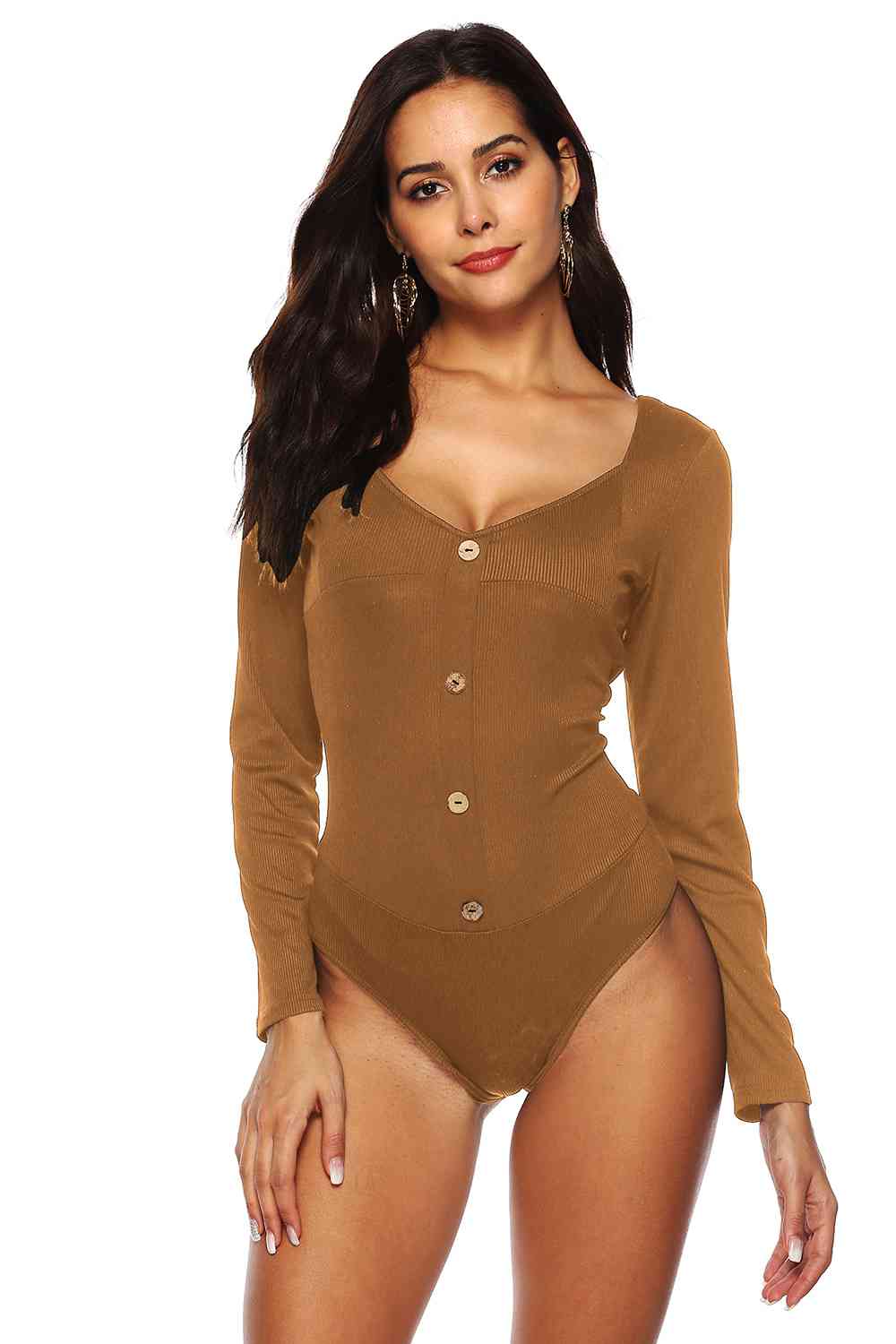 Button Detail Bodysuit - Munsieur