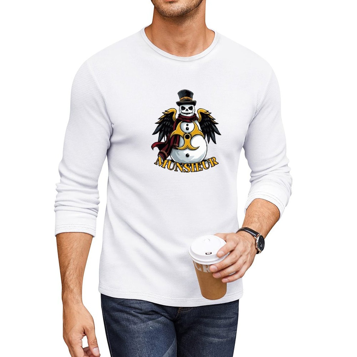 Men's Munsieur Crewneck Long Sleeve Tee "Atomic Snow"