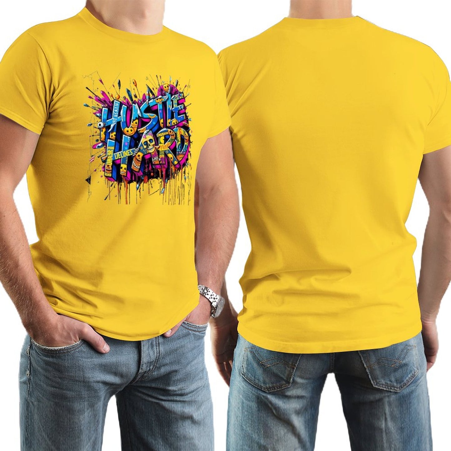 Men's Tee "Hustle Hard" Streetwear Design