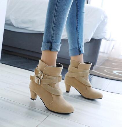 Winter Autumn Leather Casual Women's Warm Ankle Boots