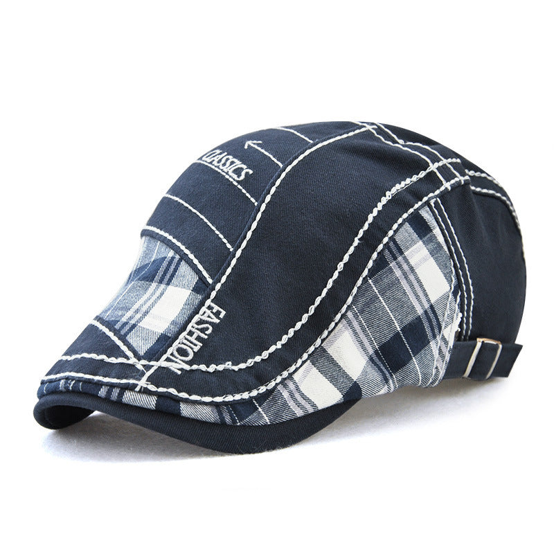 Duck Tongue Hat Plaid Patchwork Parallel Arrow