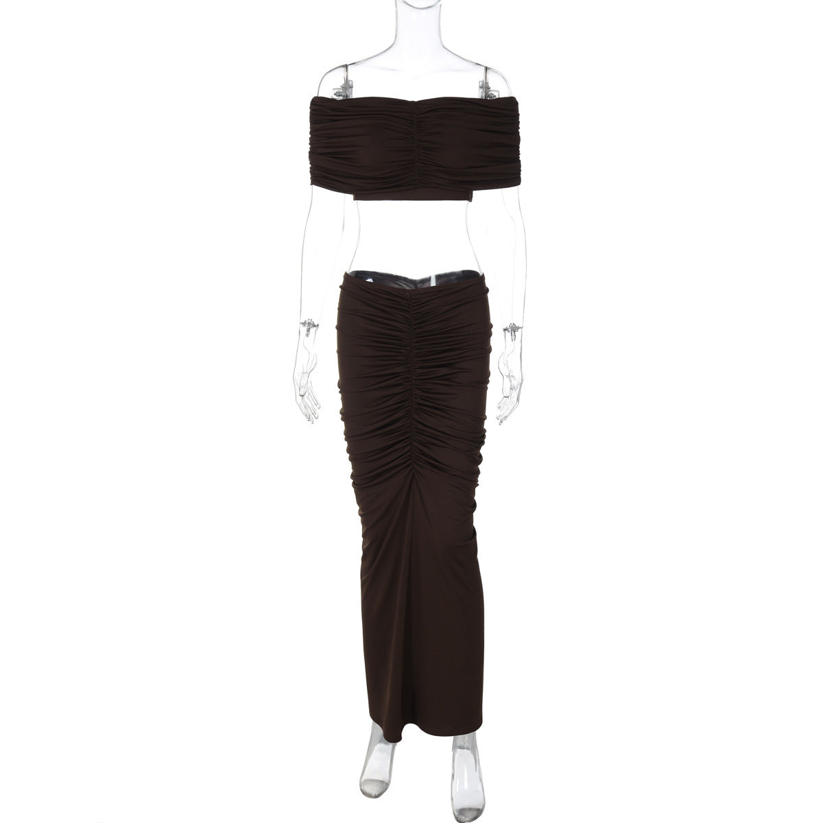 Women's Fashion Midriff-baring Top Slim Fit Skirt Set - Munsieur