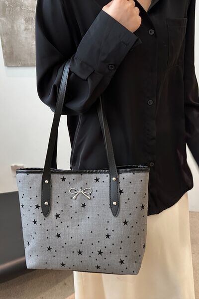 Bow Trim Polyester Tote Bag - Munsieur