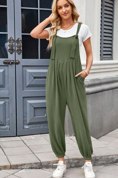 Lovelet Knotted Strap Overalls with Pockets - Munsieur