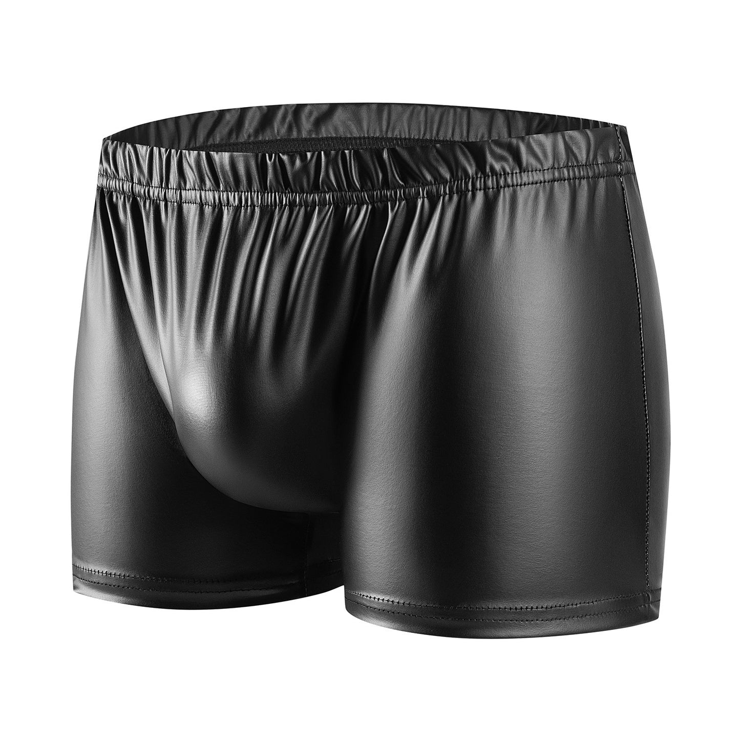 Men's Close-fitting Matte Soft Faux Leather Square Slim Leather Underwear