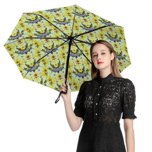 Munsieur Design Automatic Umbrella with pattern inside & black outside.