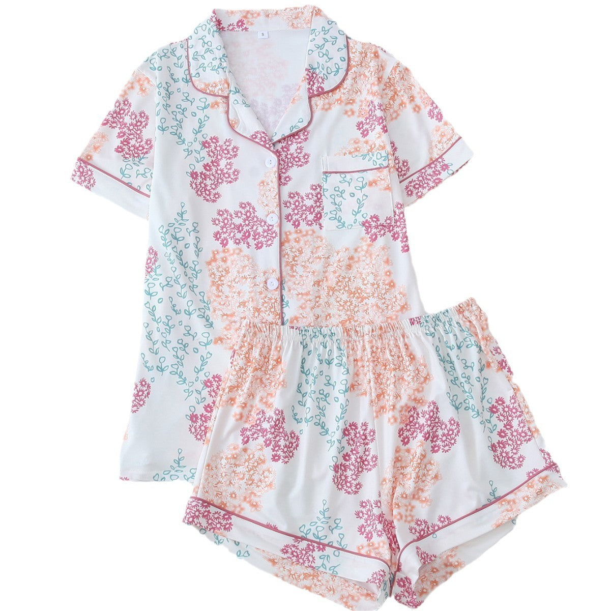 Women's European And American Wearable Bow Print Lingerie Pajamas