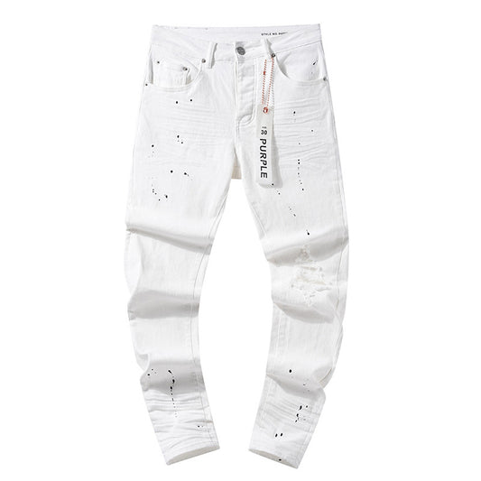 American High Street Casual Patch Trendy Retro Straight Washed Pants