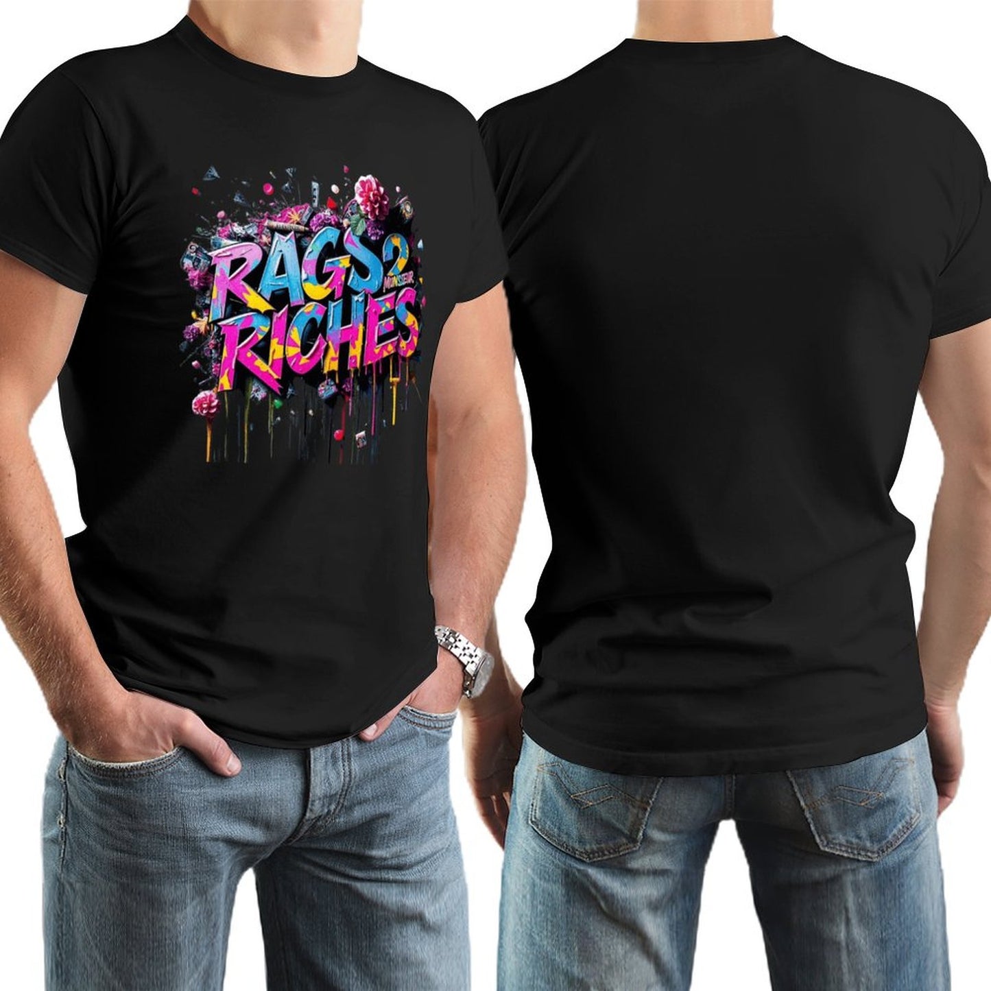 Men's Tee Munsieur Original Design "Rags2Riches" Streetwear Design