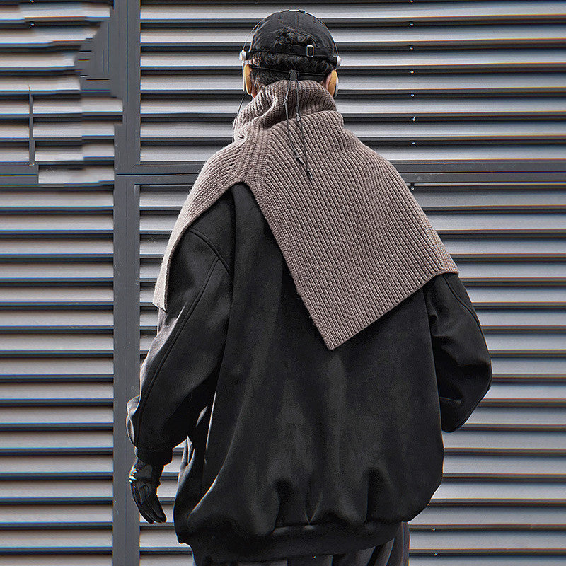 Suede Round Cardigan Coat Men's Casual