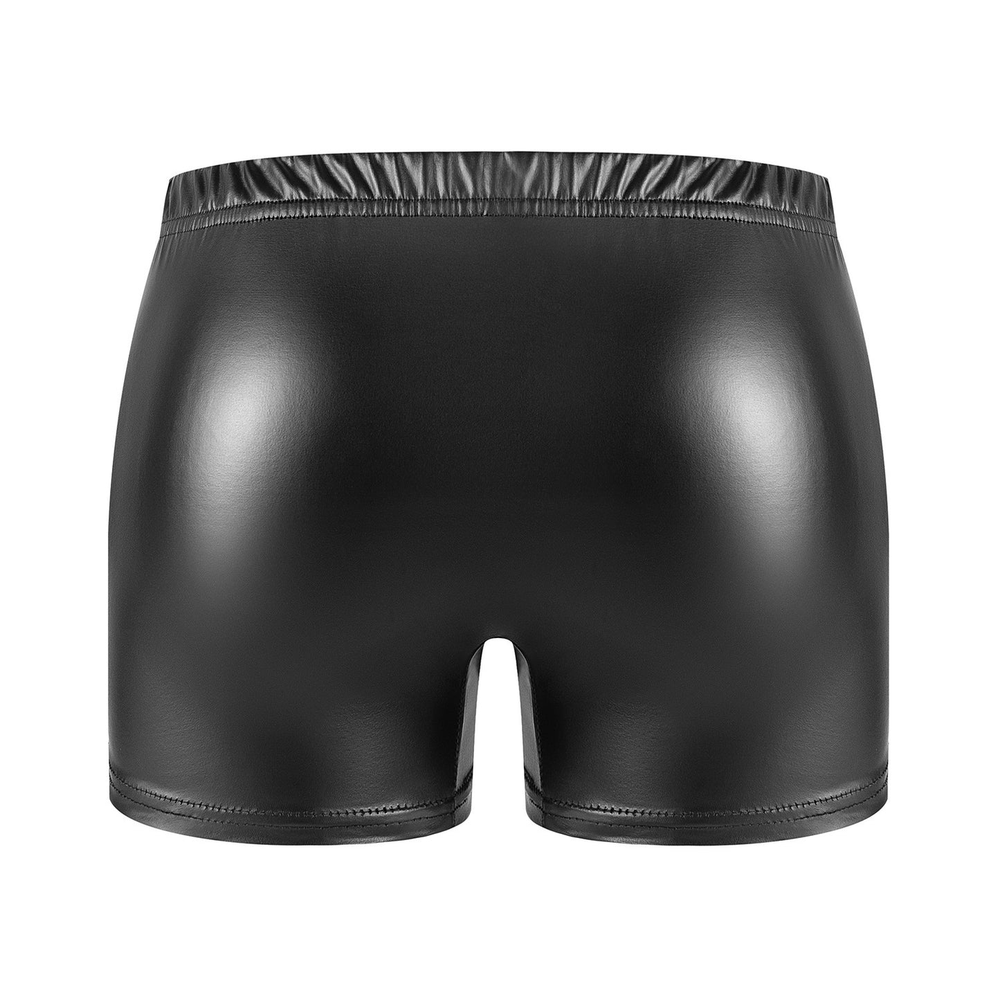 Men's Close-fitting Matte Soft Faux Leather Square Slim Leather Underwear