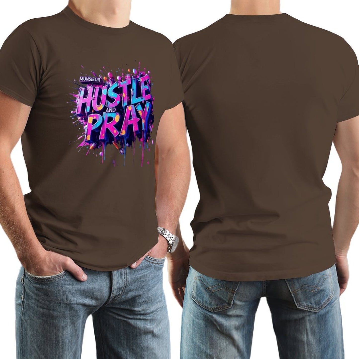Munsieur Men's Tee "Hustle and Pray"