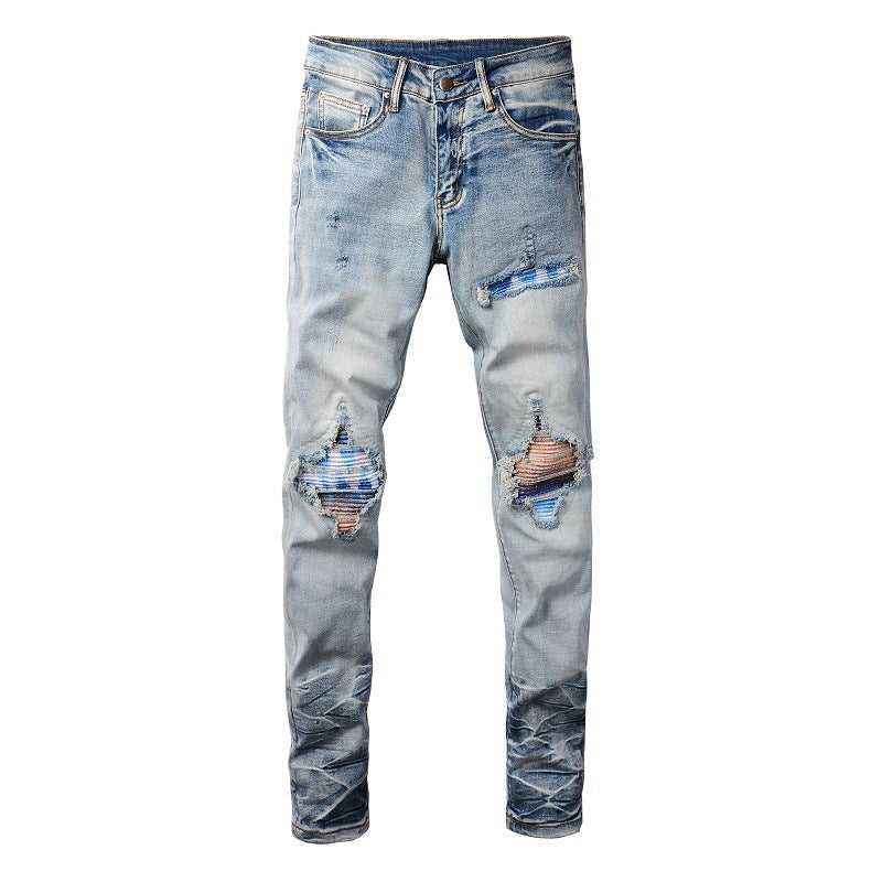 Men's Personalized Printed Ripped Designer Pants