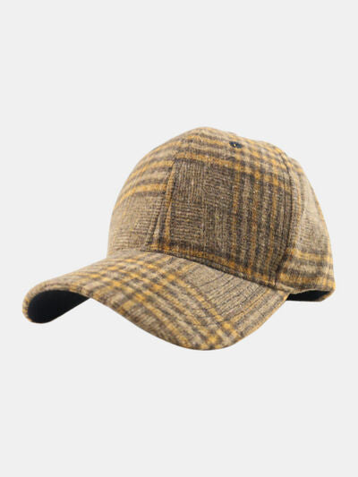 Plaid Adjustable Cotton Baseball Cap - Munsieur