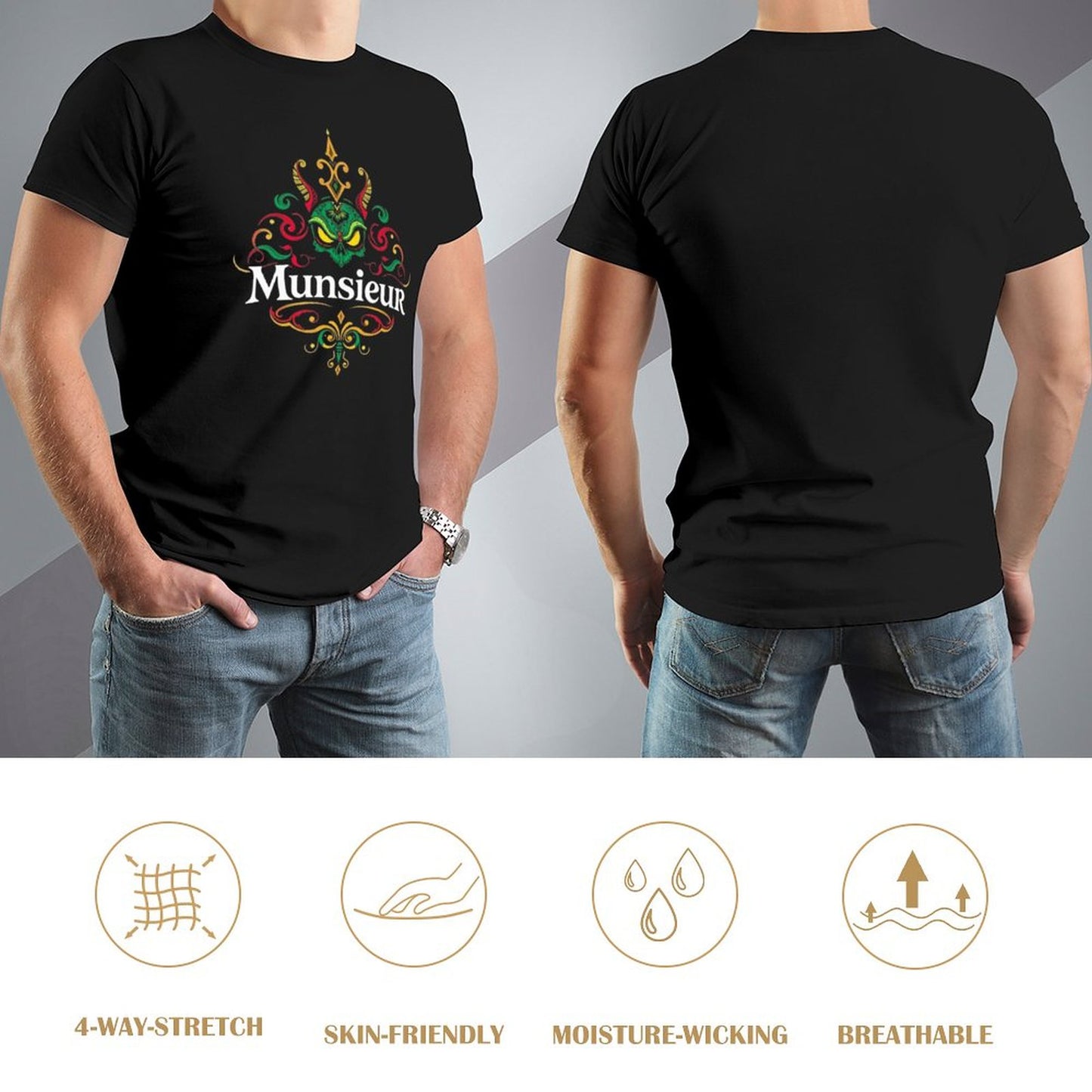 Munsieur Brand Tee for Men "Big Jin" Summer Streetwear Fashion