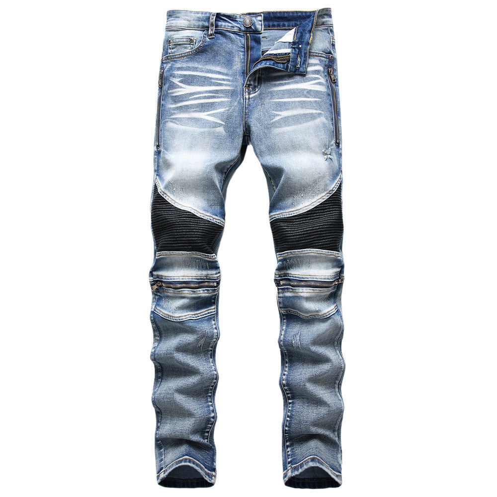 Men's Motorcycle Fashion Zipper Oversized Pants