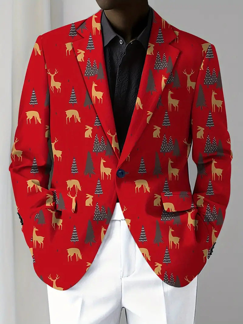 Men's Christmas Series Men's Long-Sleeved Coat