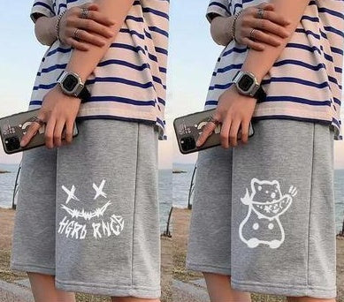 New Casual Summer Shorts Men's Korean Trend Loose Hong Kong Style