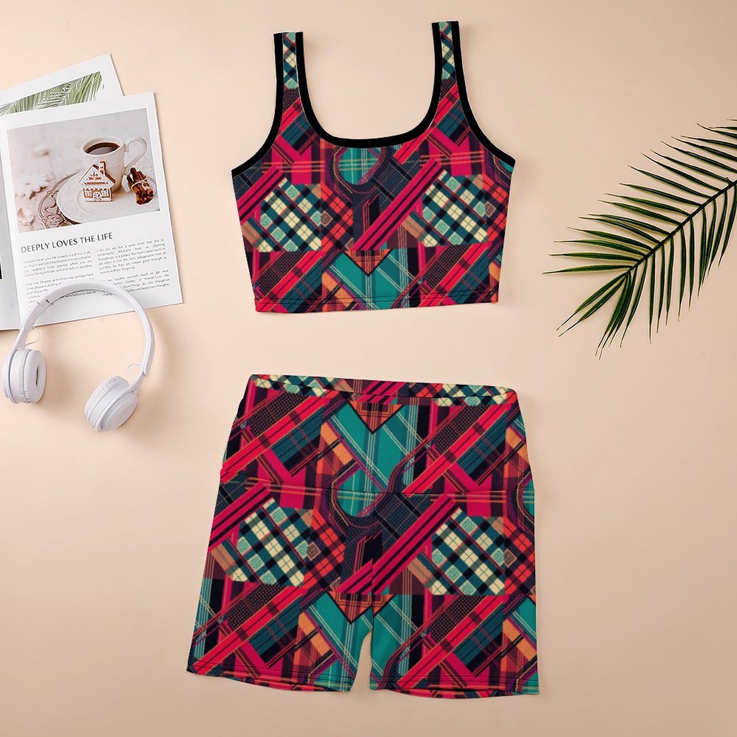 Custom Printed Patterned Ribbed Yoga Sets