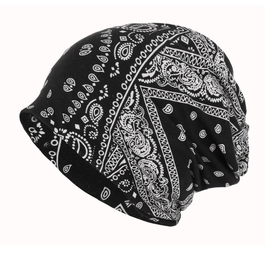 Bandanna Print Soft, Thin Cotton Men And Women Printed Paisley Pattern Fashion Sleeve Hat