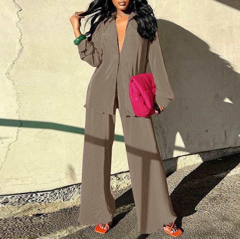 Women's Business Suit Blouse + Leggings Loose Outfit Office Set
