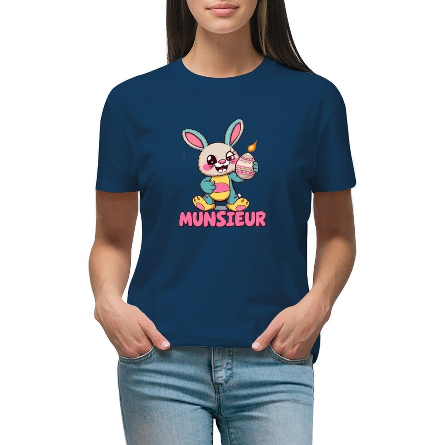 Easter Collection Munsieur Brand T-shirt for Women "Bunny Boom" Designer Streetwear for Her
