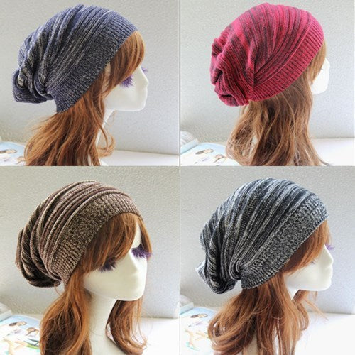Two-color Melaleuca Pleated Warm Pile Hat