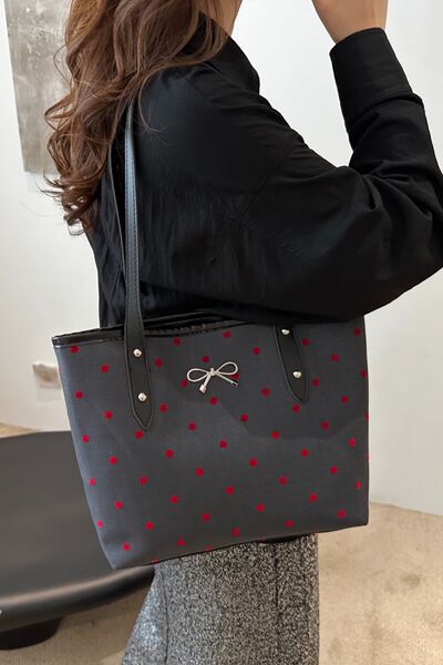 Bow Trim Polyester Tote Bag - Munsieur