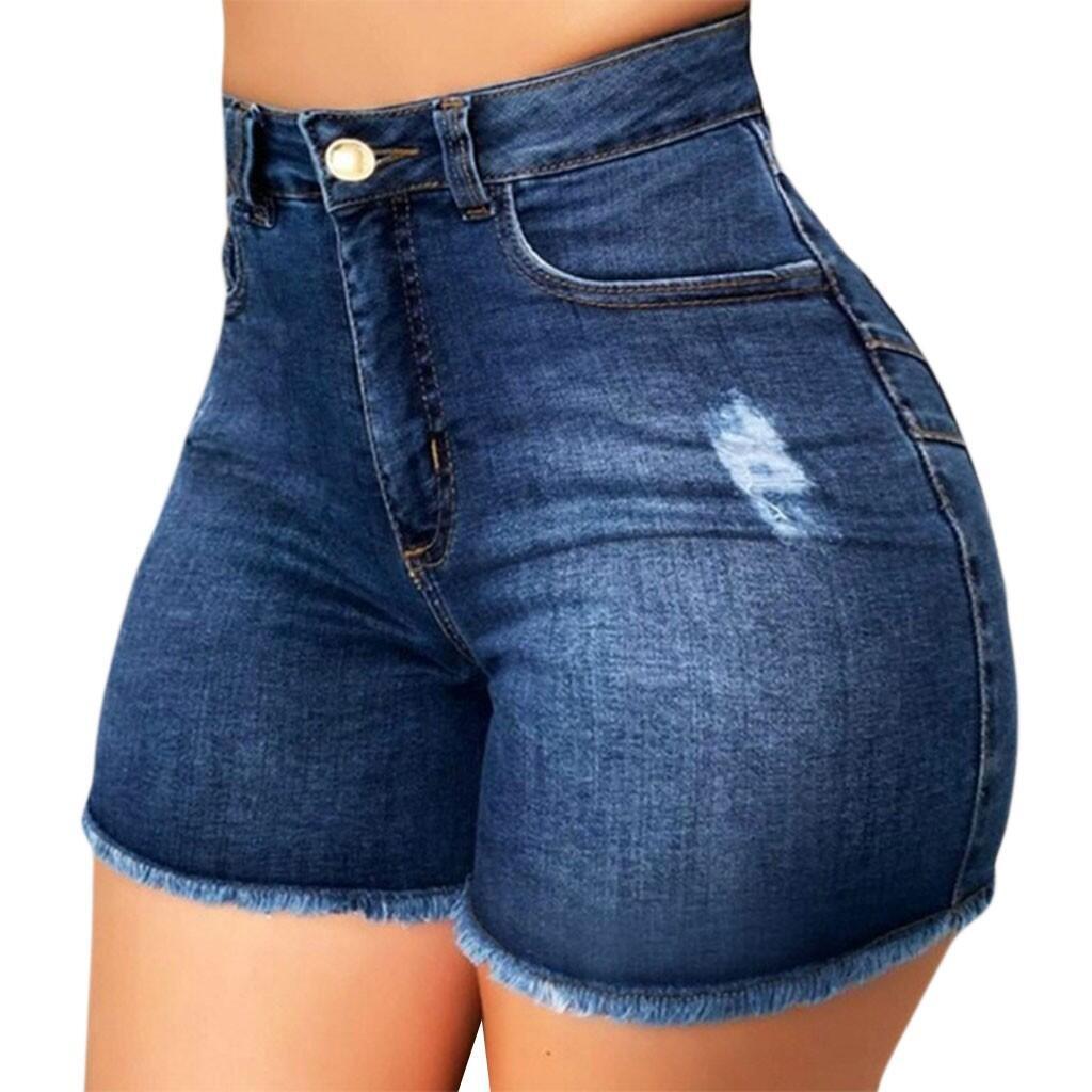 Women's Stretch Bottoms Slim Fit Ripped Tassel Denim Bottoms