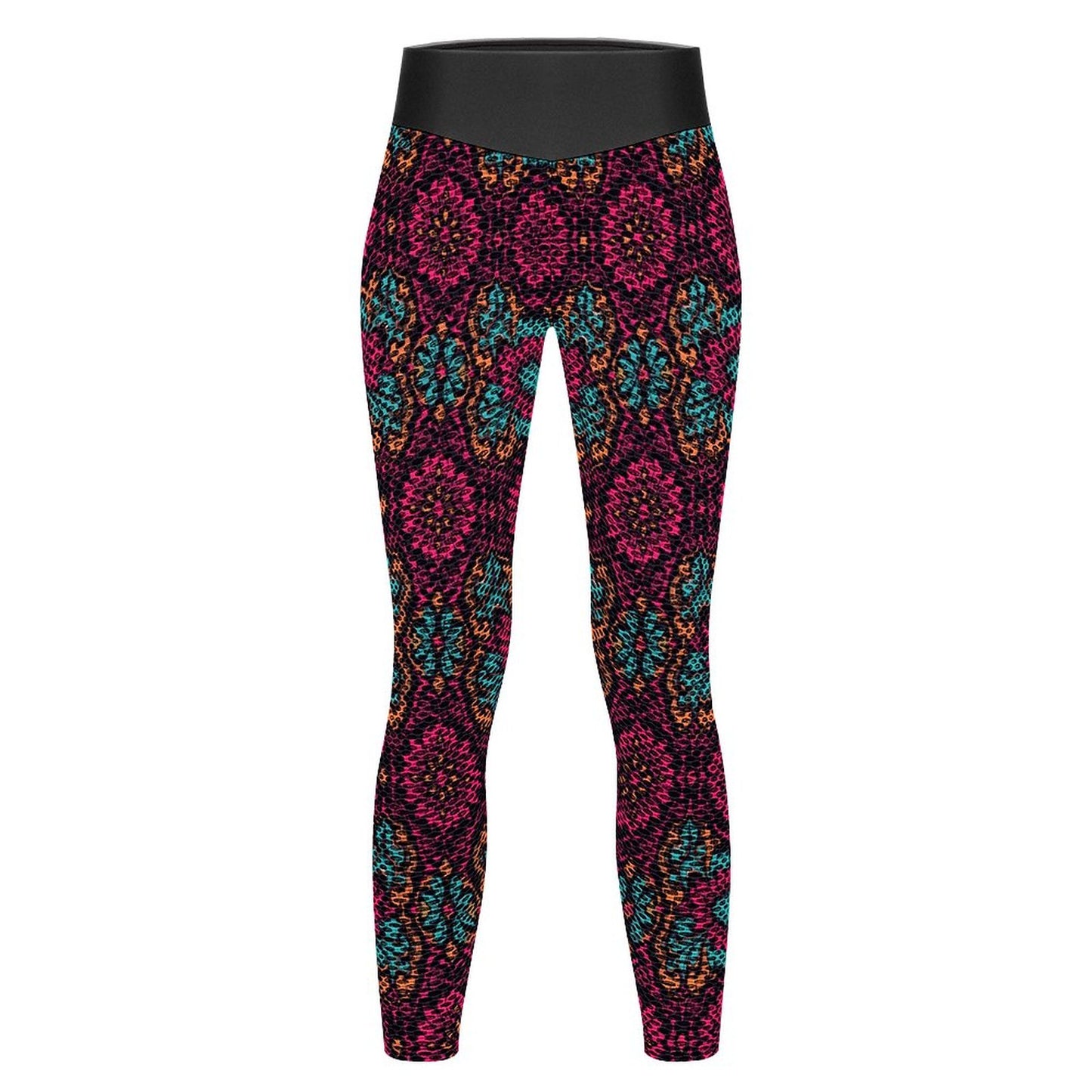 Munsieur Custom Printed Honeycomb Textured Yoga Leggings for Women