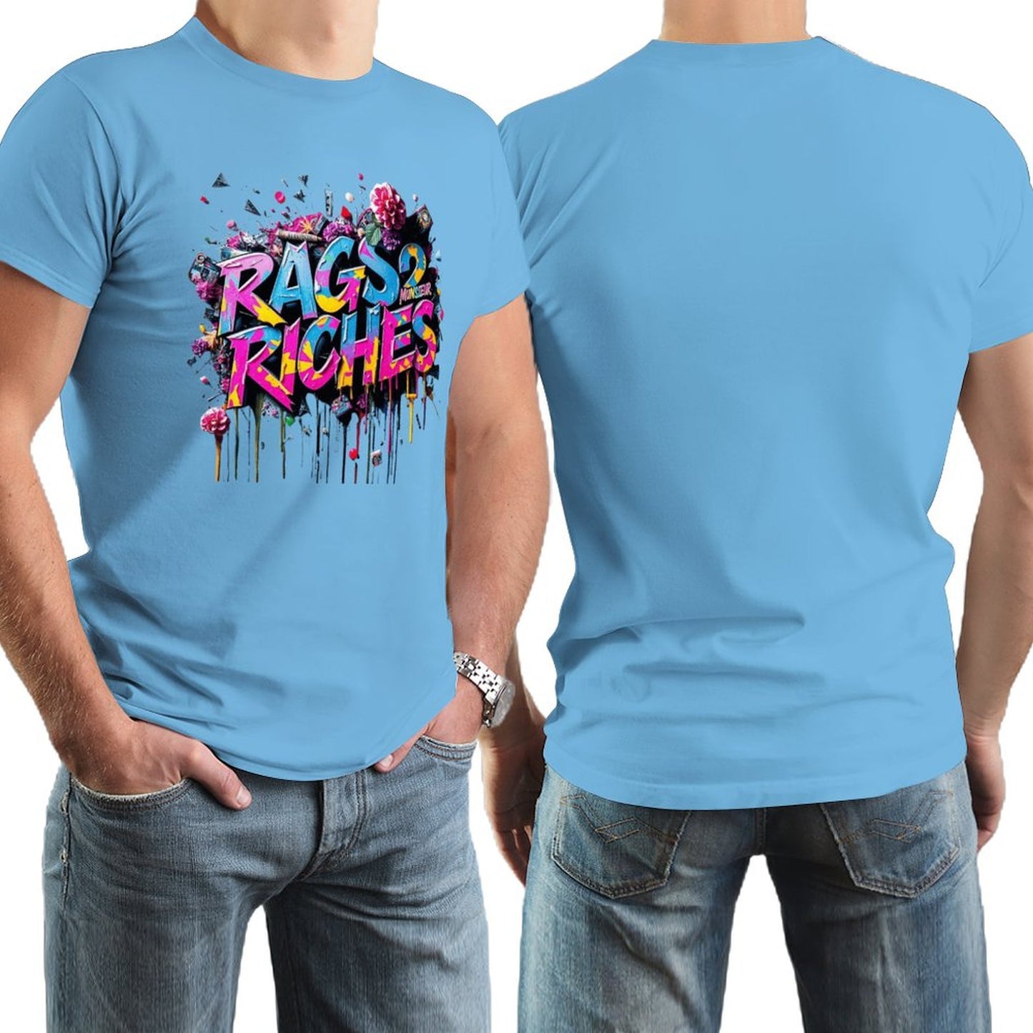 Men's Tee Munsieur Original Design "Rags2Riches" Streetwear Design