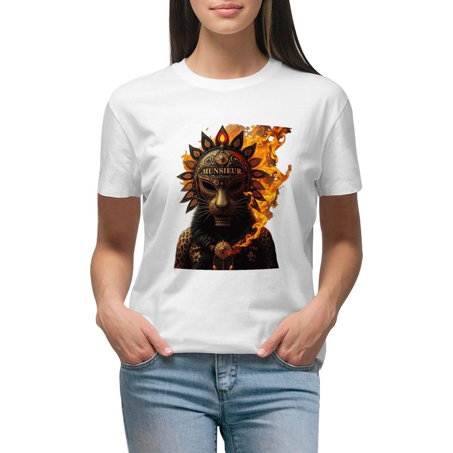 Lost Tribe of Munsieur T-Shirt for Women "Lioness" (High Definition & Front Printing)
