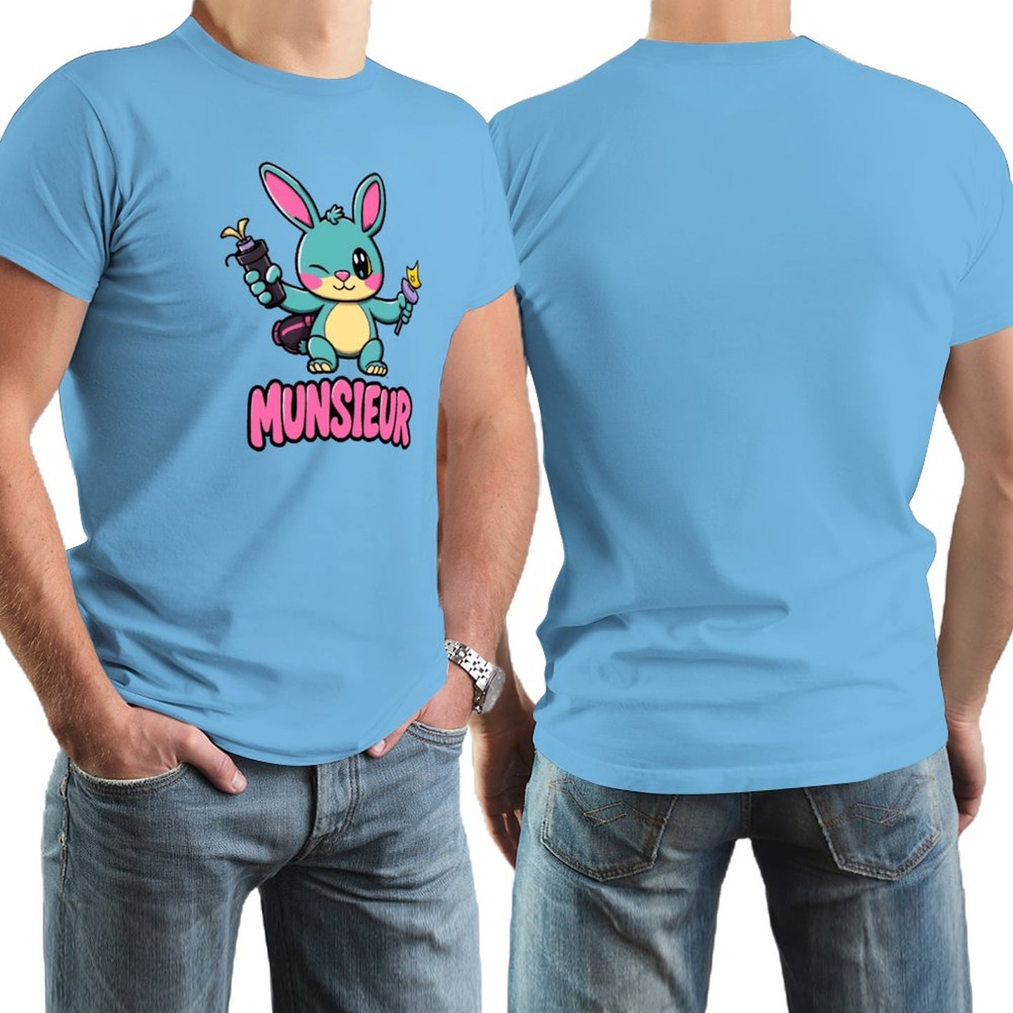 Munsieur Men's Tee Easter Bunny Collection "Blaze" Designer Tee for Easter