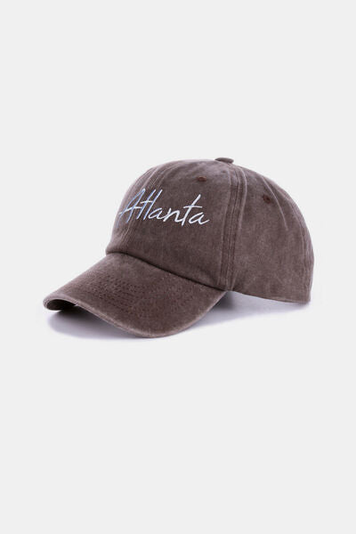 Zenana Washed ATLANTA Embroidered Baseball Cap - Munsieur