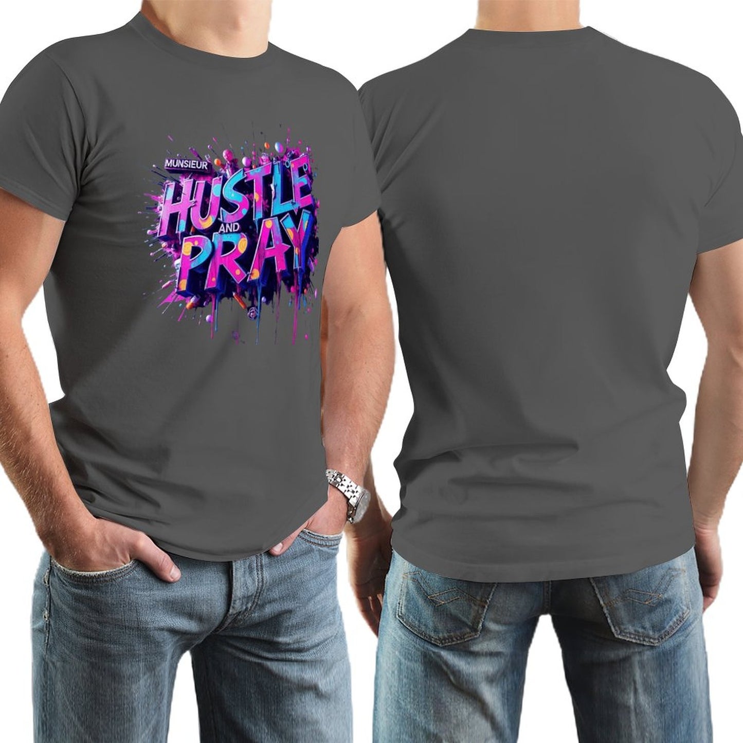 Munsieur Men's Tee "Hustle and Pray"
