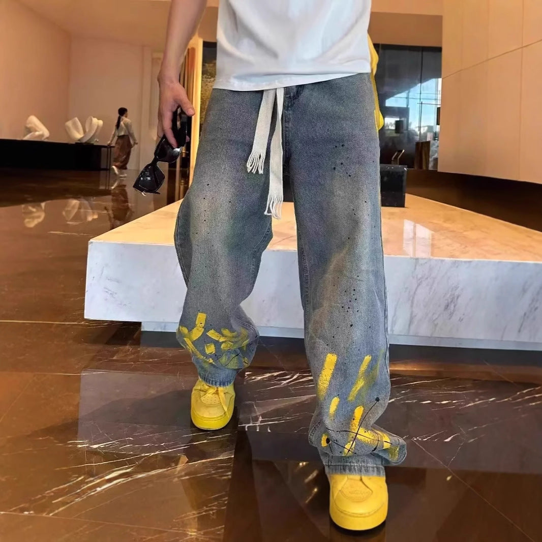 Men's Casual Pants Hand-painted