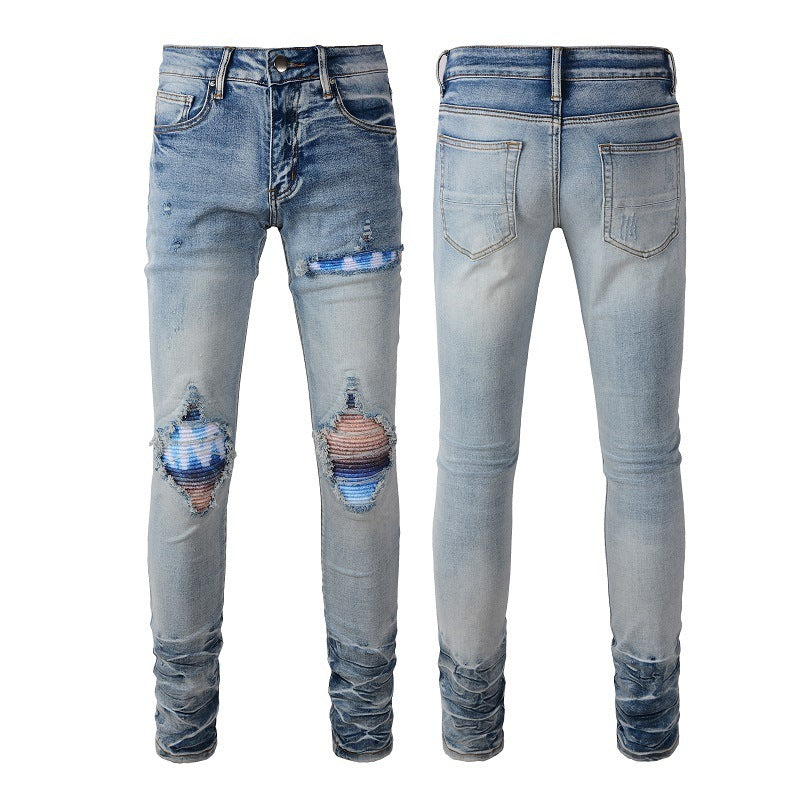 Men's Personalized Printed Ripped Designer Pants